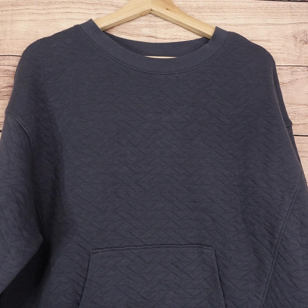 New! All In Motion Sweatshirt Womens S Gray Quilted Pullover Kangaroo Pocket - Picture 2 of 11